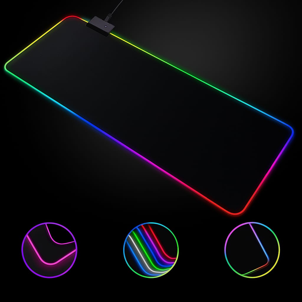 Soft fabric mouse pad on clean desk